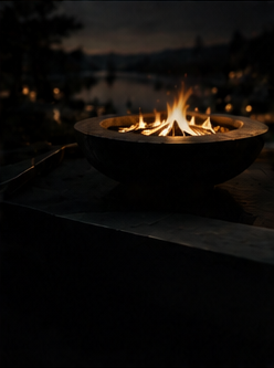 Feuerschale am Abend – Outdoor